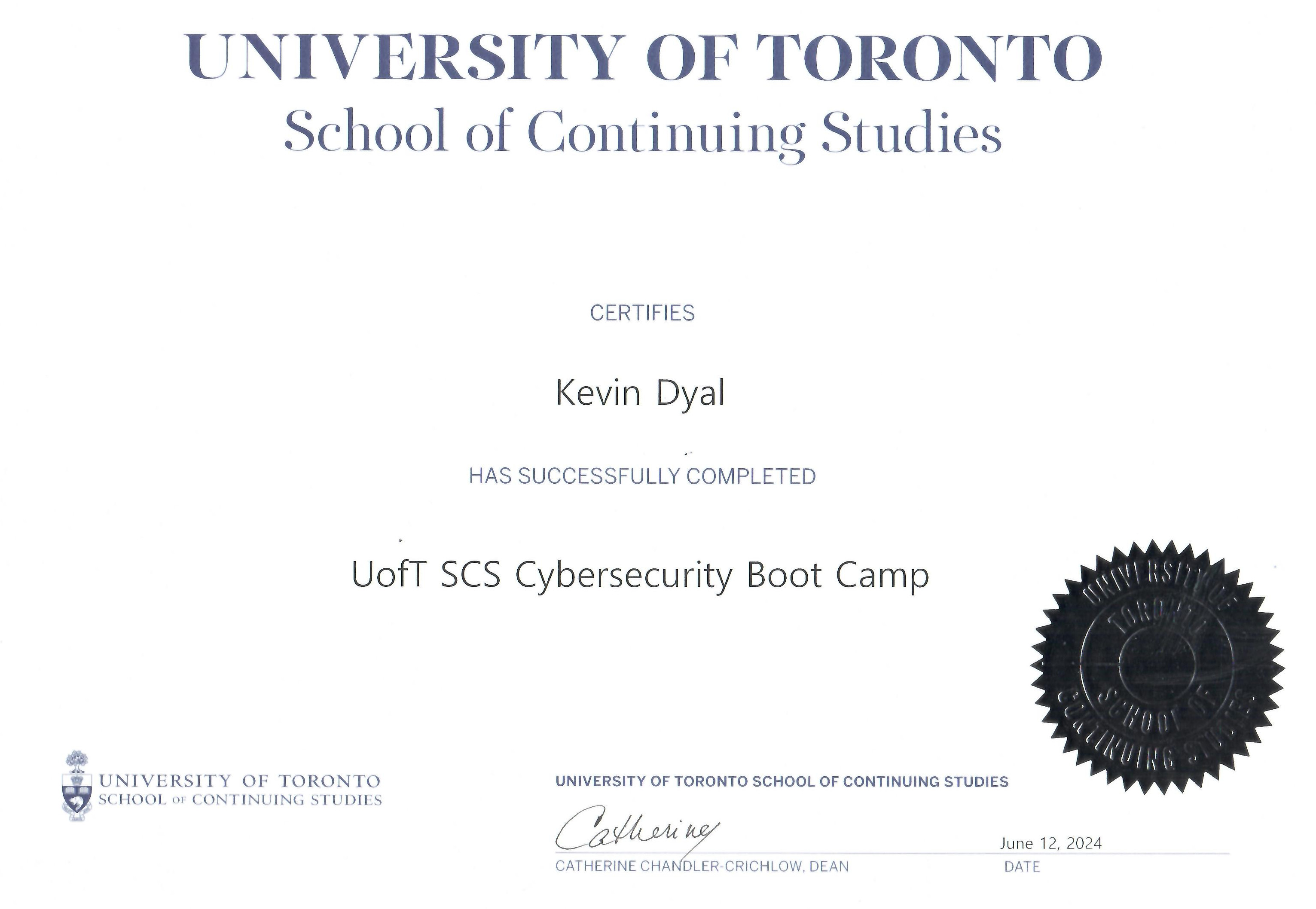Cybersecurity Certificate Preview
